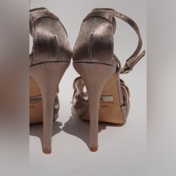 BADGLEY MISCHKA Evening Rose Gold Strappy 4.5" Heels - Picture 5 of 9